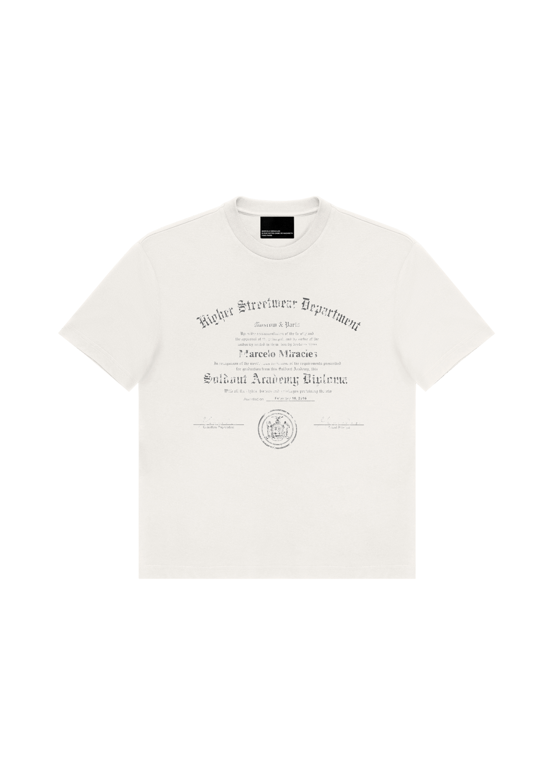 DIPLOMA T-SHIRT in MILKY WHITE