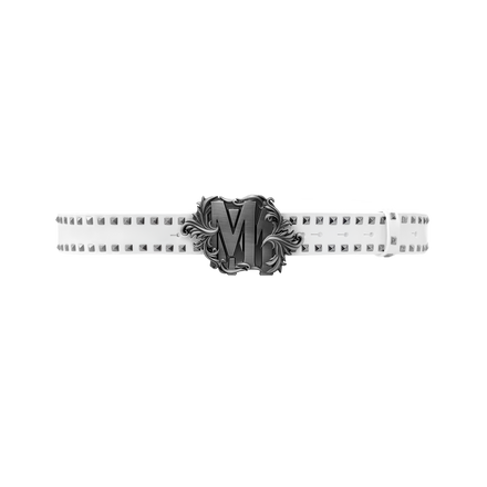 LOGO BUCKLE BELT in WHITE