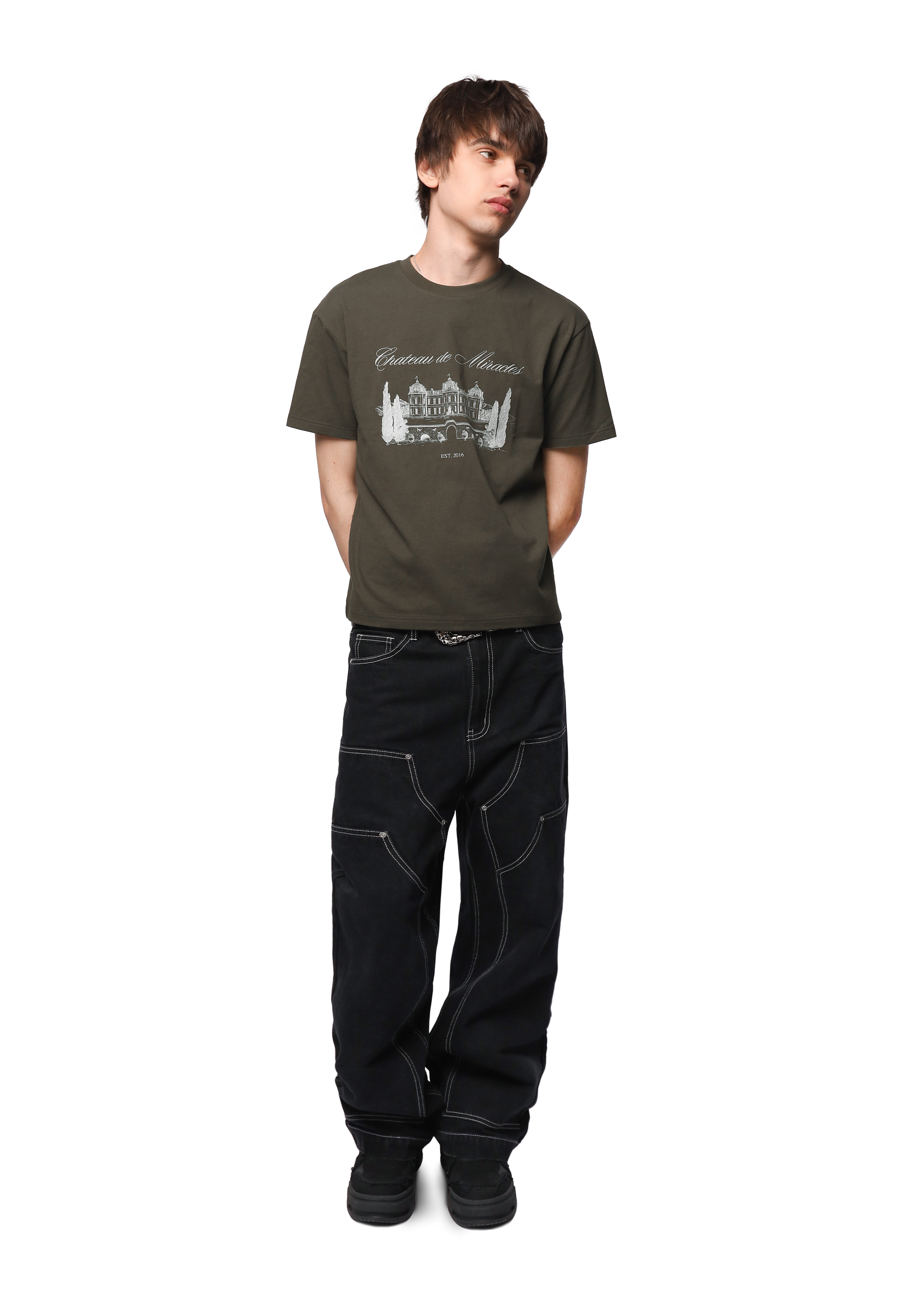 CHATEAU T-SHIRT in DARK OLIVE