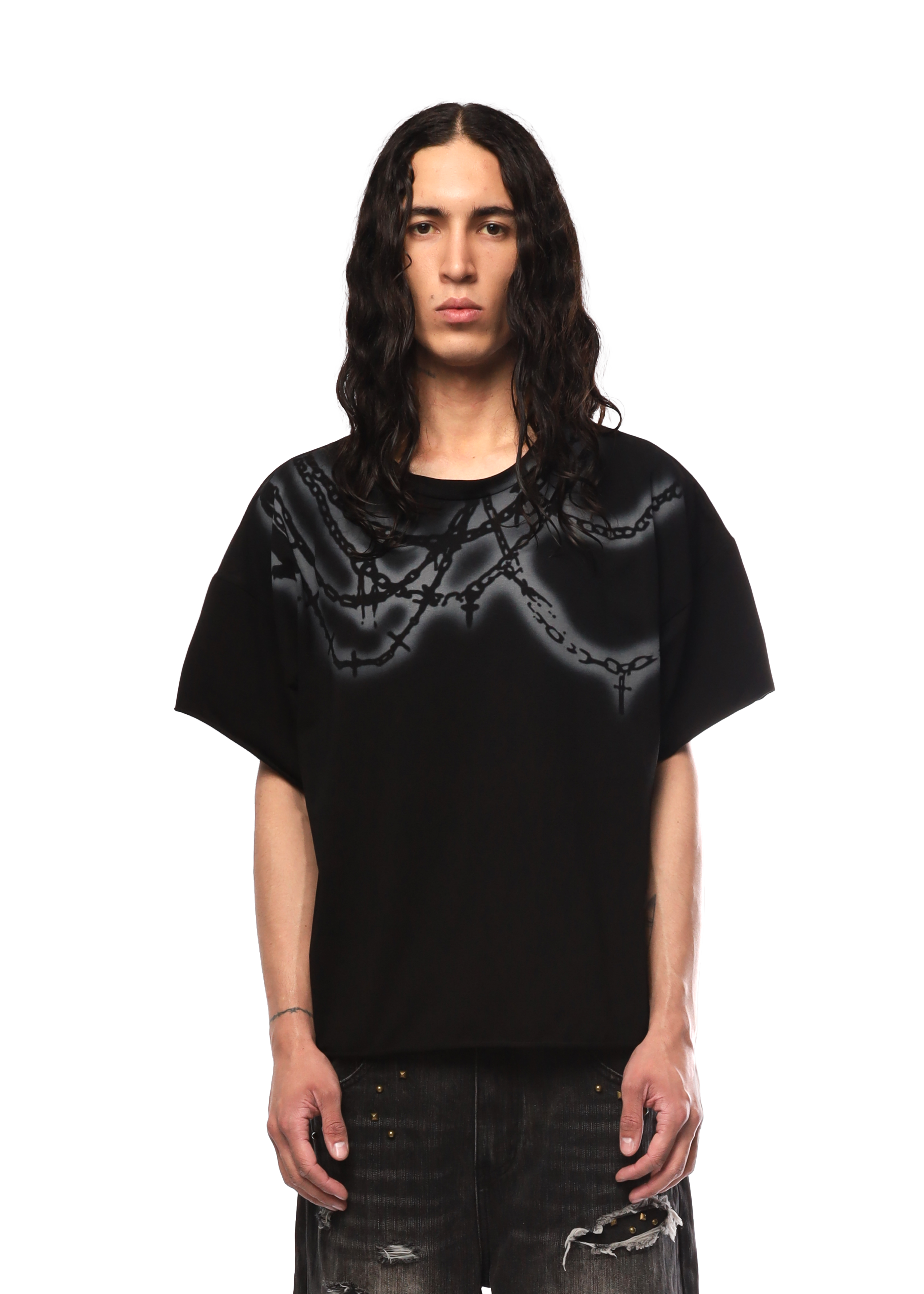 CHAINS TEE in BLACK