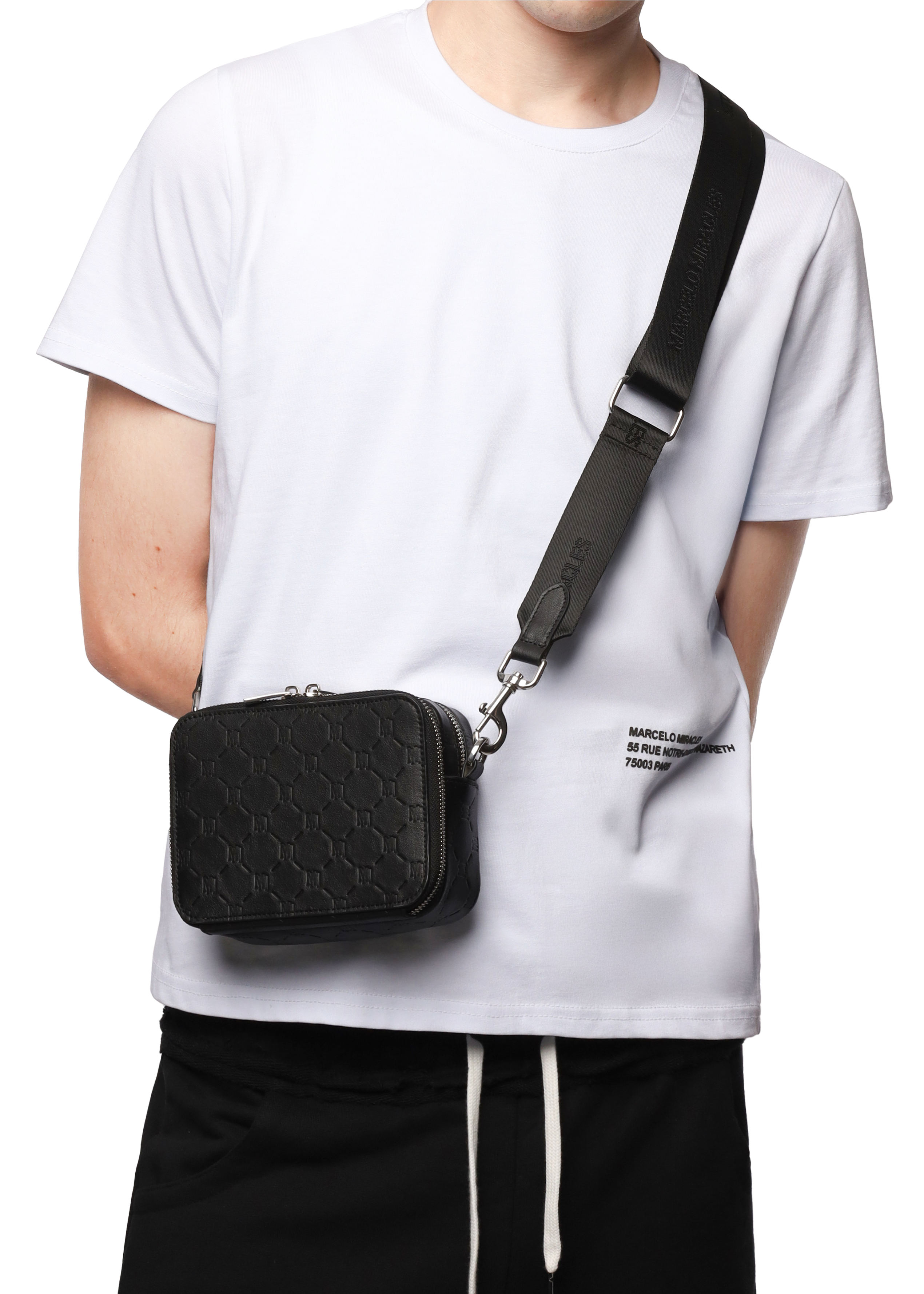 MONOGRAM SHOULDER BAG in BLACK