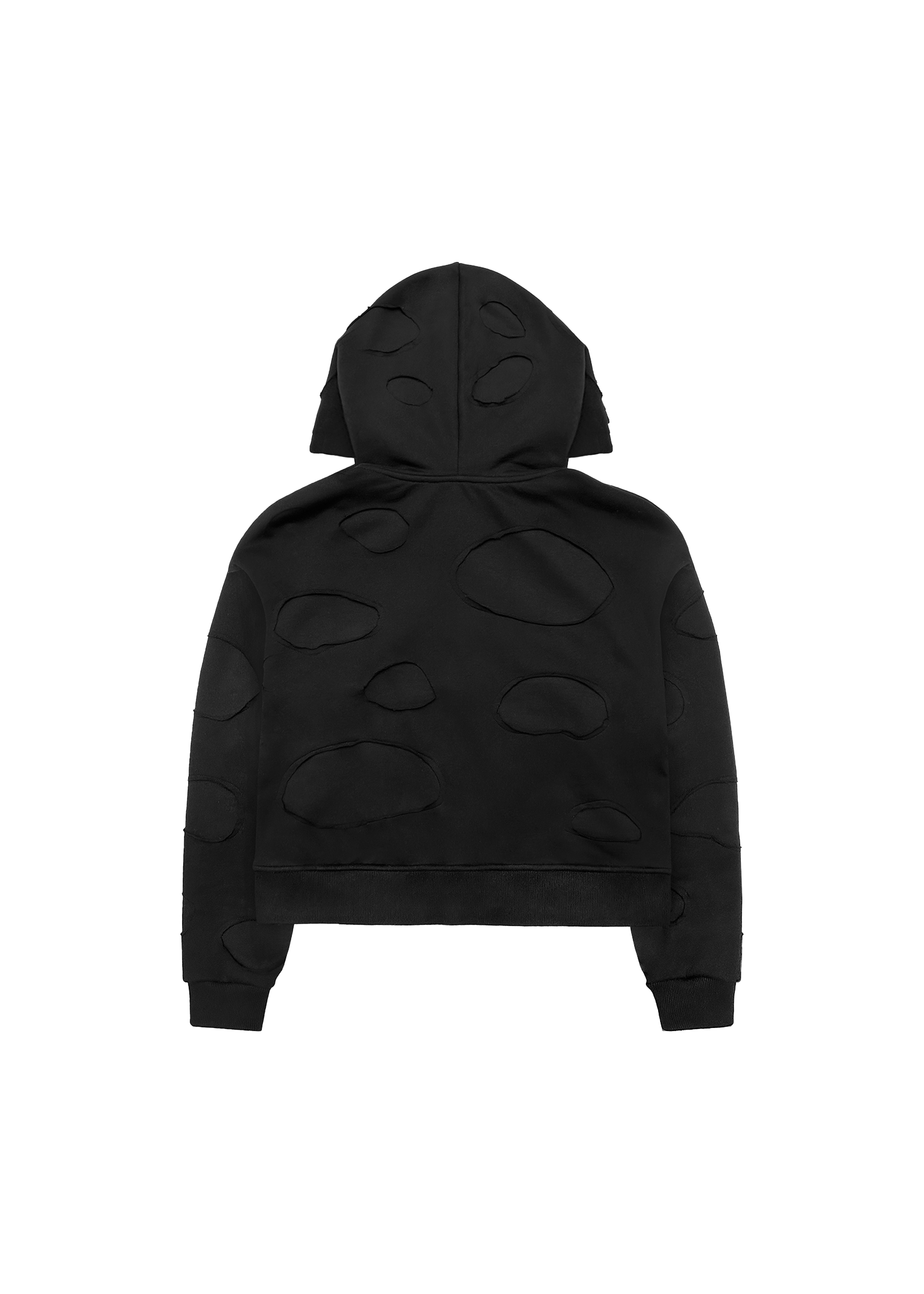 EDEC LAYERED ZIP-HOODIE in BLACK