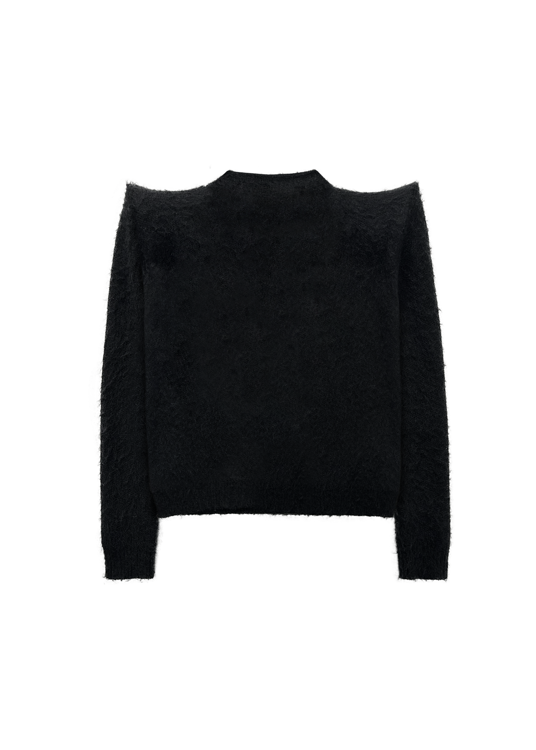 EGO SHOULDER PAD CARDIGAN in BLACK