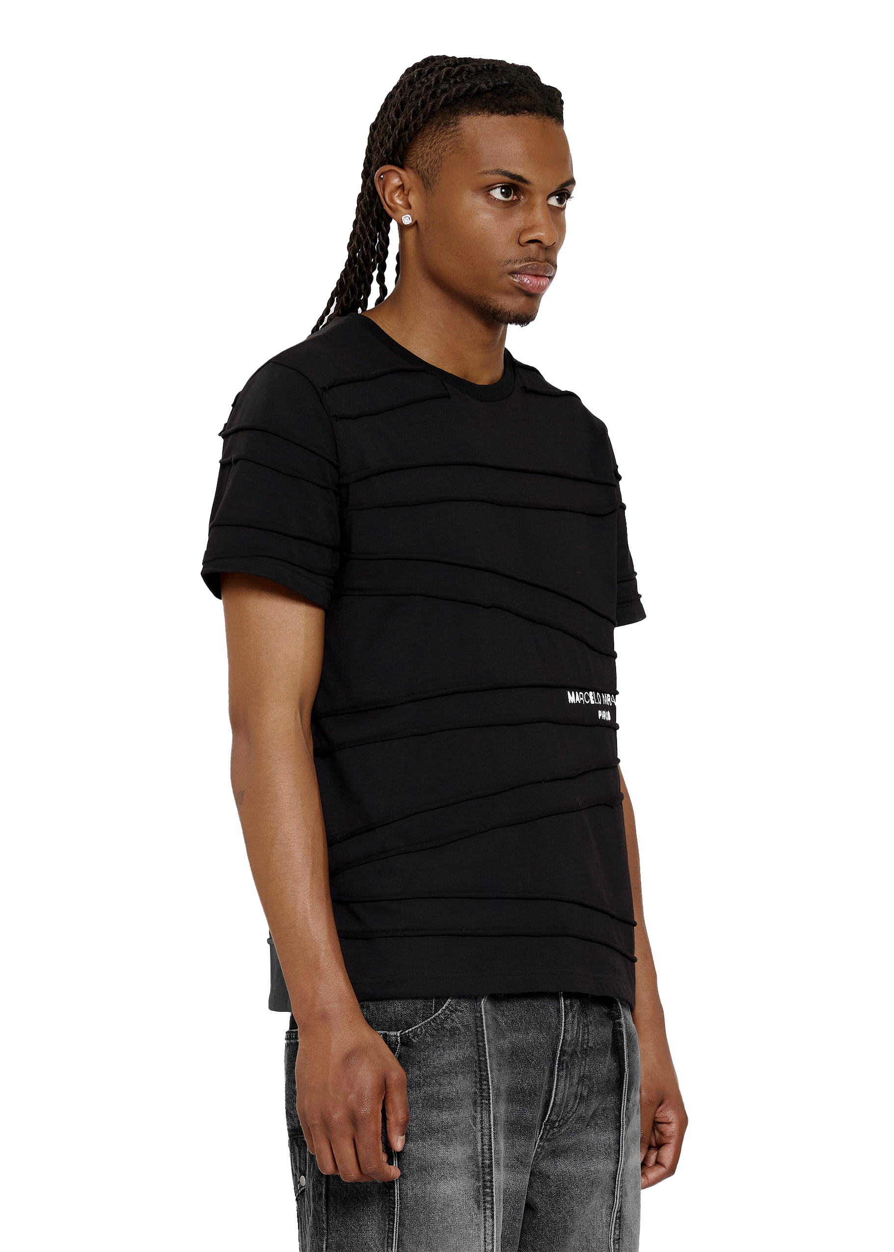 TEARED LOGO T-SHIRT in BLACK