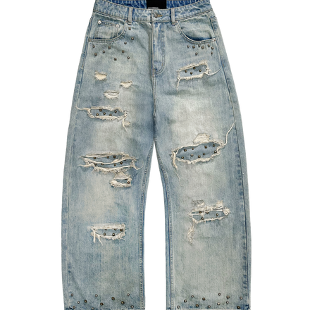 27 CLUB DISTRESSED DENIM in BLUE