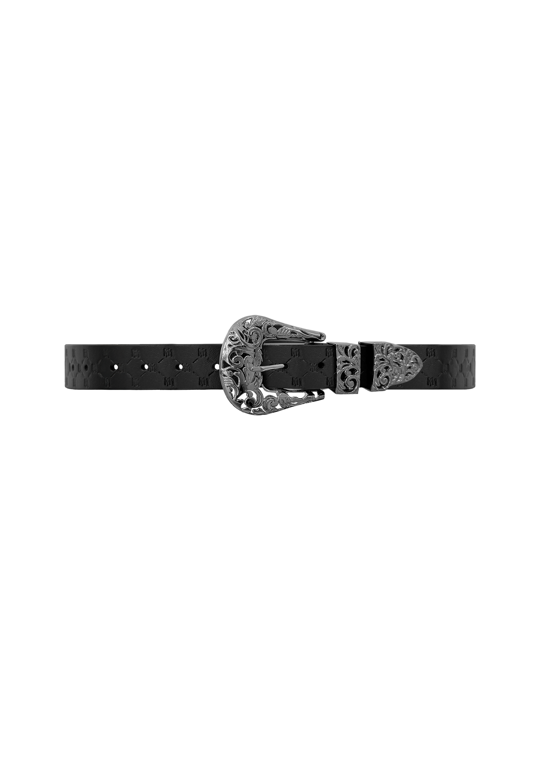 MARCELO MIRACLES MONOGRAM BELT in BLACK