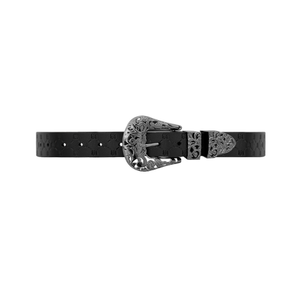 MARCELO MIRACLES MONOGRAM BELT in BLACK