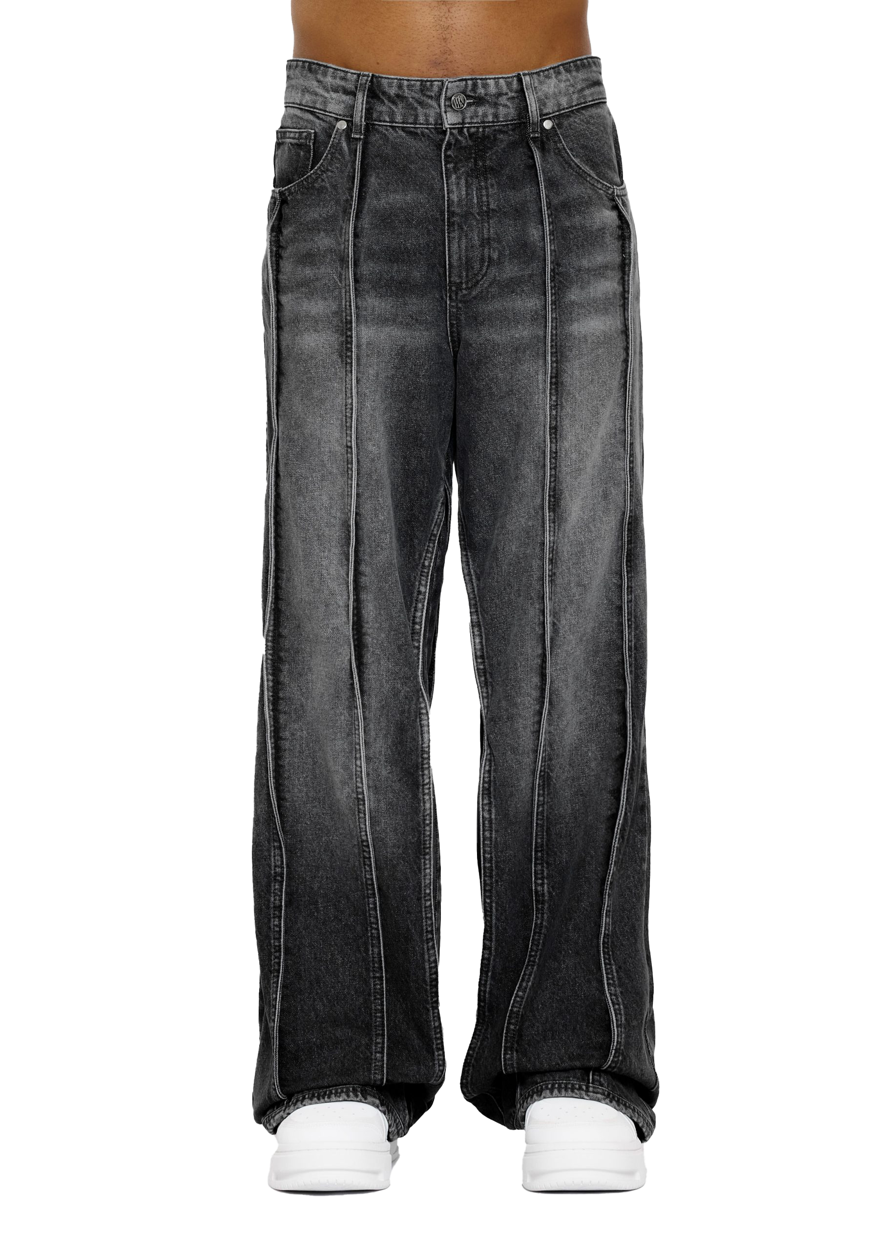 VERTICAL SEAM DENIM in WASHED GREY