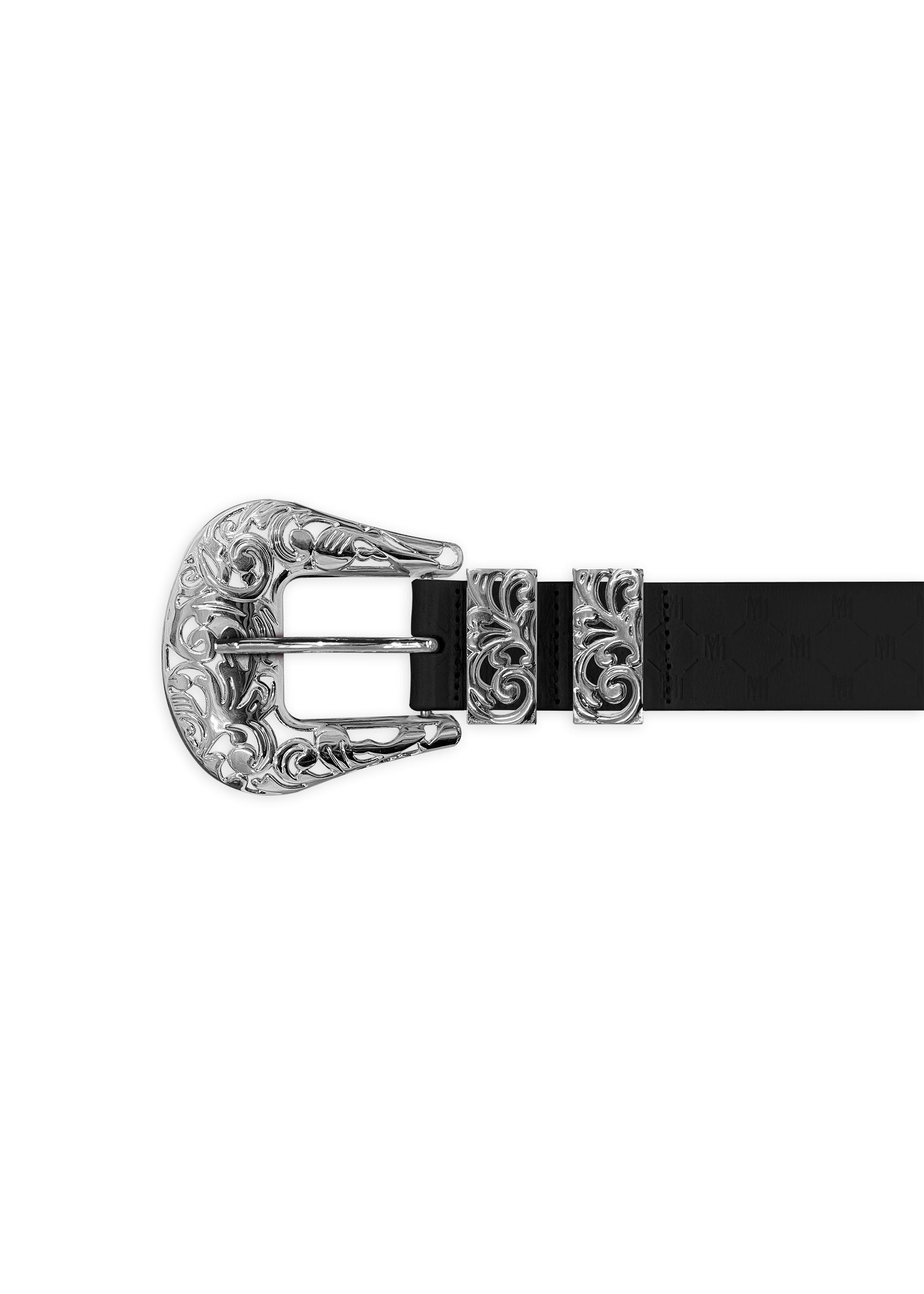 MARCELO MIRACLES MONOGRAM BELT in BLACK