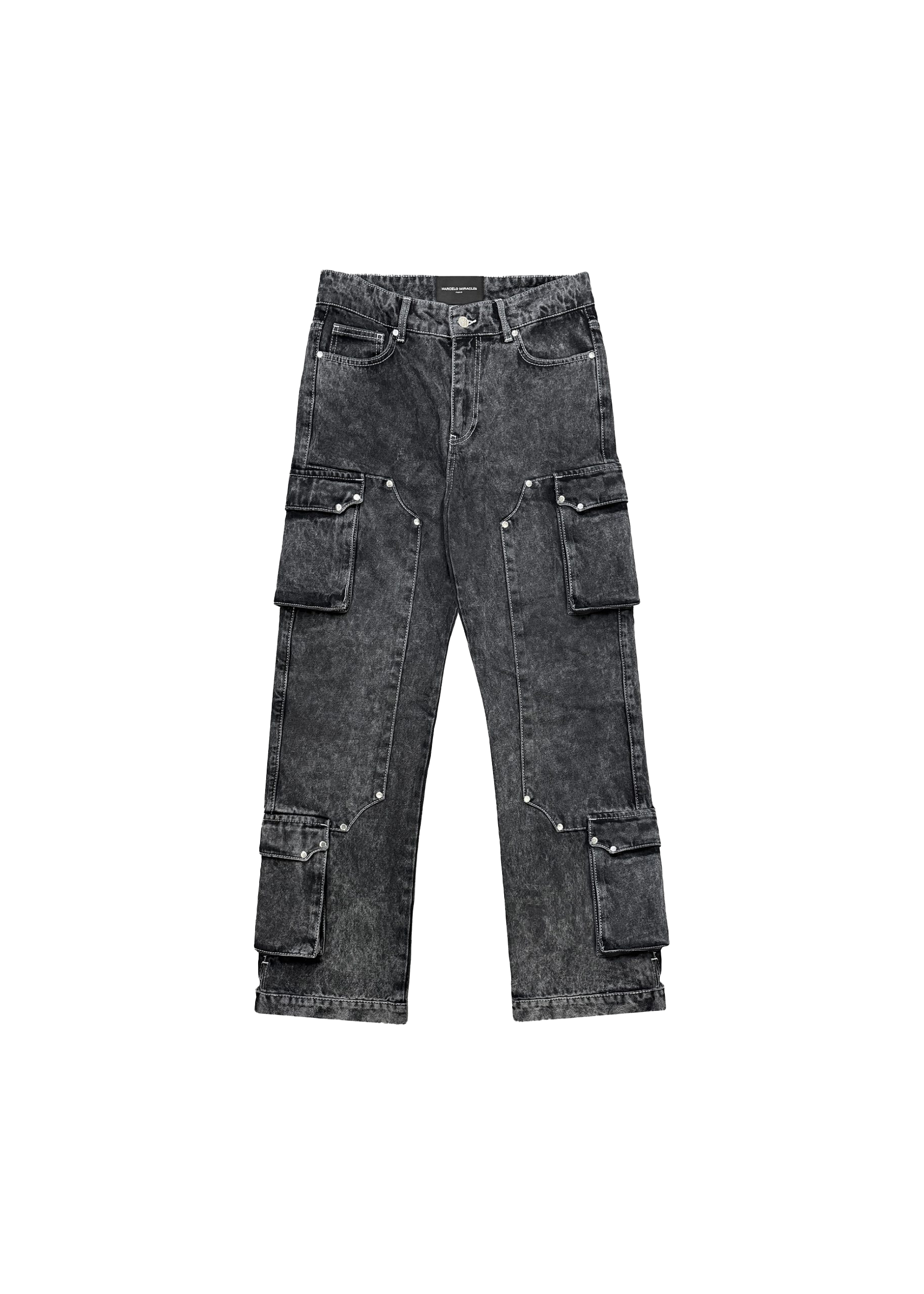 CARGO DENIM in WASHED GREY