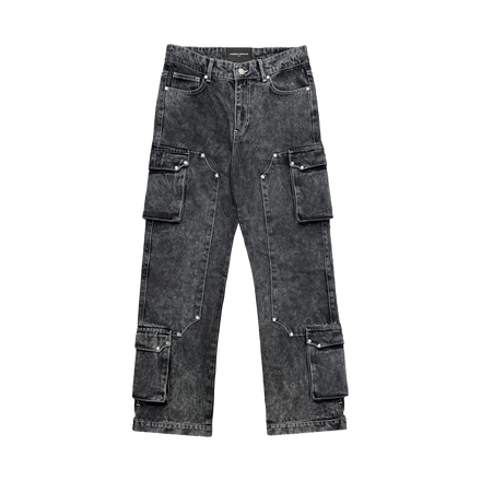 CARGO DENIM in WASHED GREY