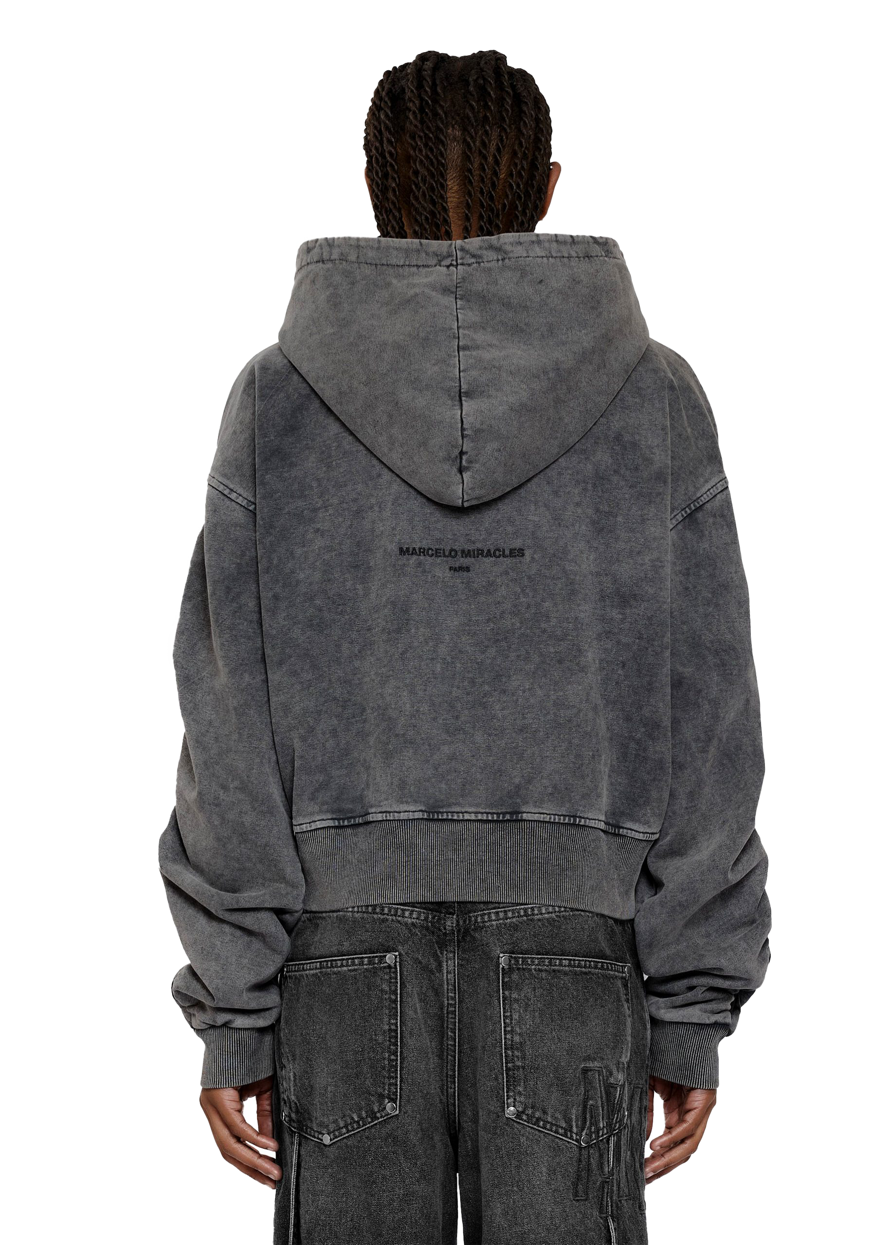 HARMONY ZIP-HOODIE in WASHED GREY