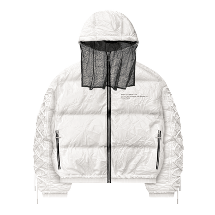 LEATHER PUFFER JACKET in WHITE