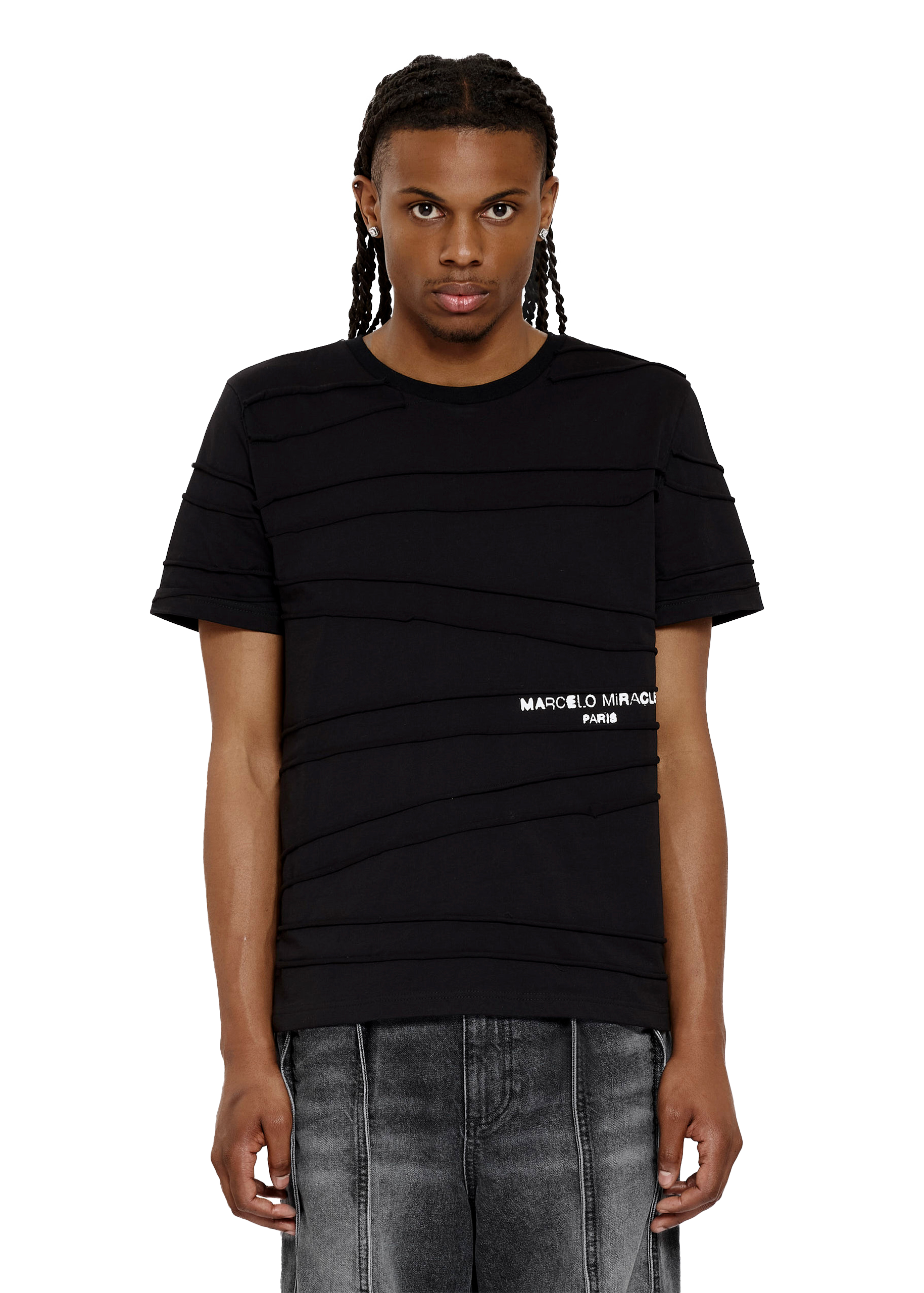 TEARED LOGO T-SHIRT in BLACK