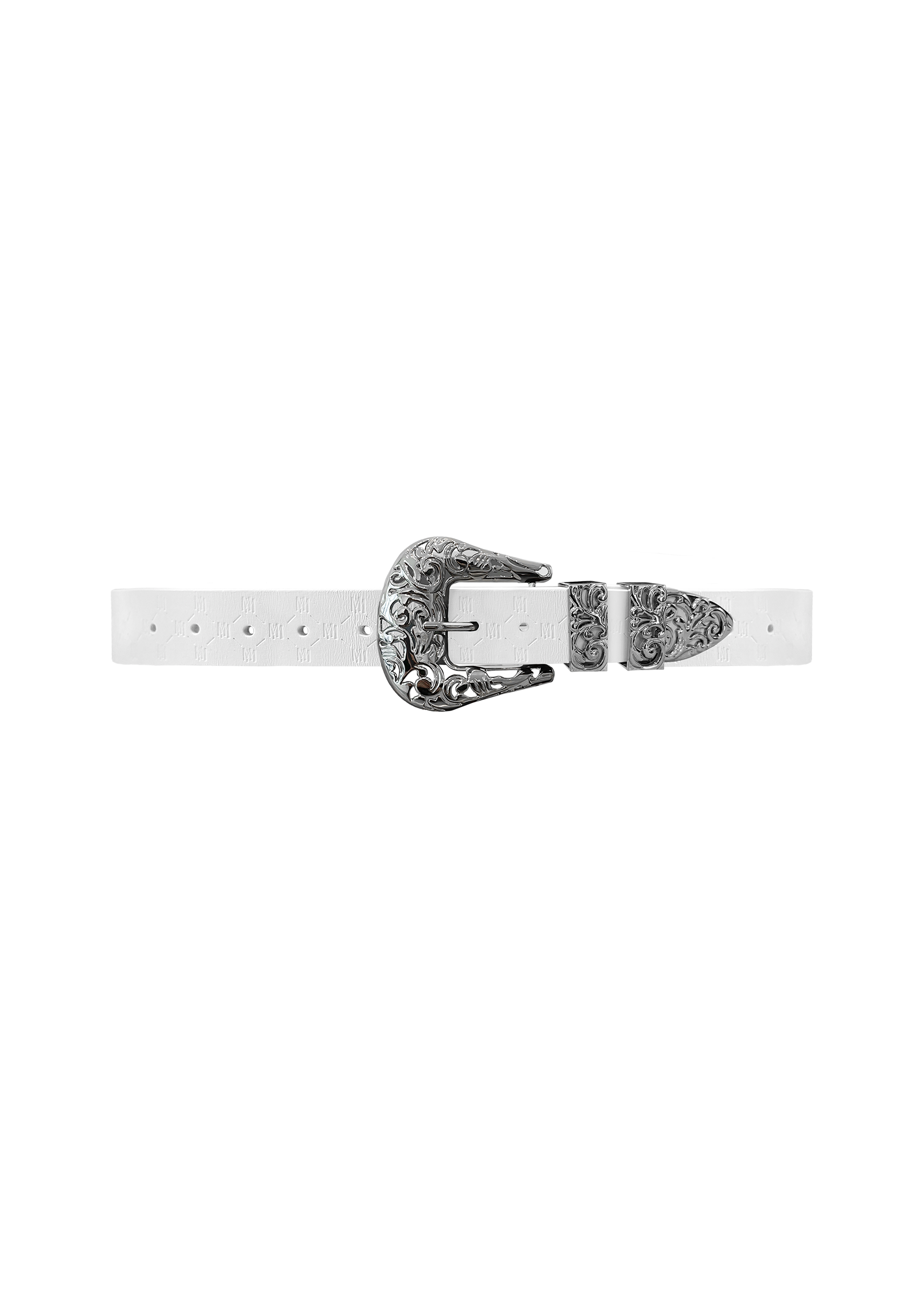 MARCELO MIRACLES MONOGRAM BELT in WHITE